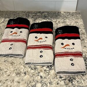 Festive Snowman Hand Towels